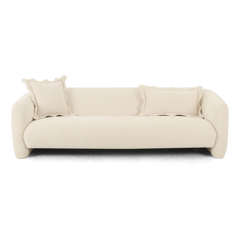 Pemberly Row Modern Transitional Sandstone Textured Fabric Sofa