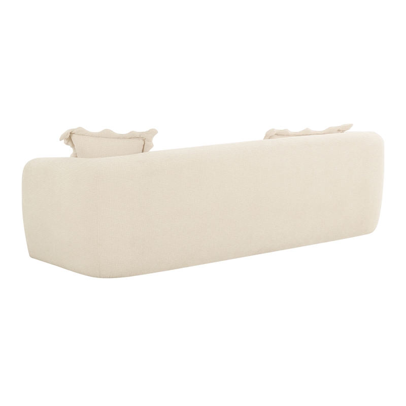 Pemberly Row Modern Transitional Sandstone Textured Fabric Sofa