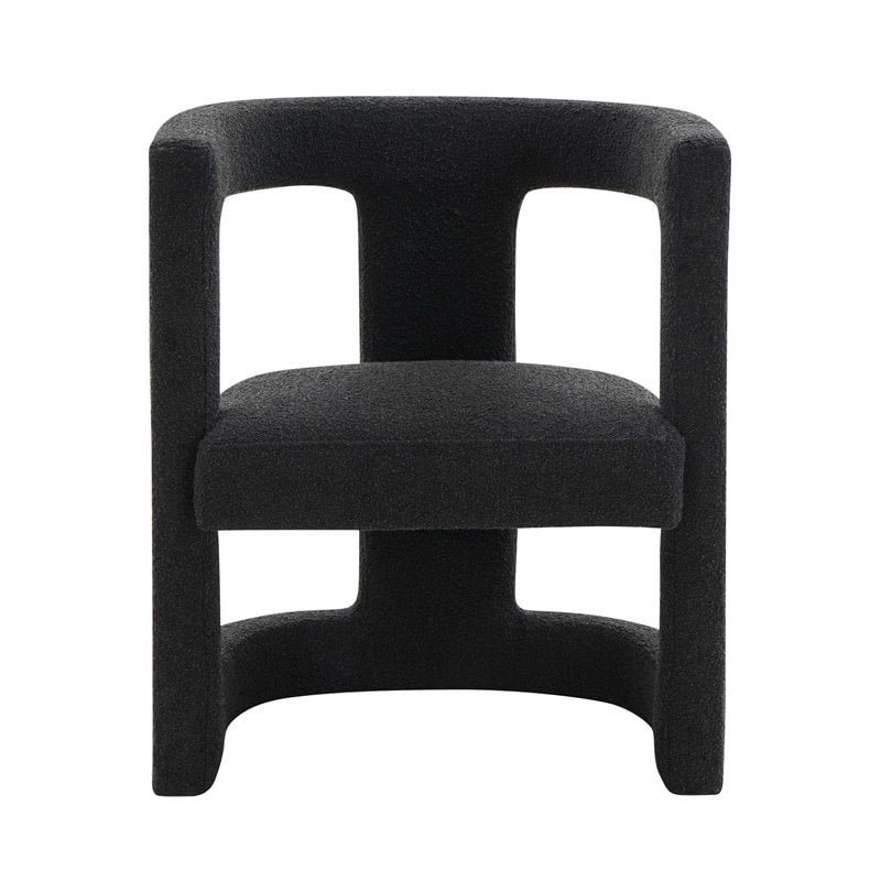 Pemberly Row Transitional Black Boucle Accent Chair - 31