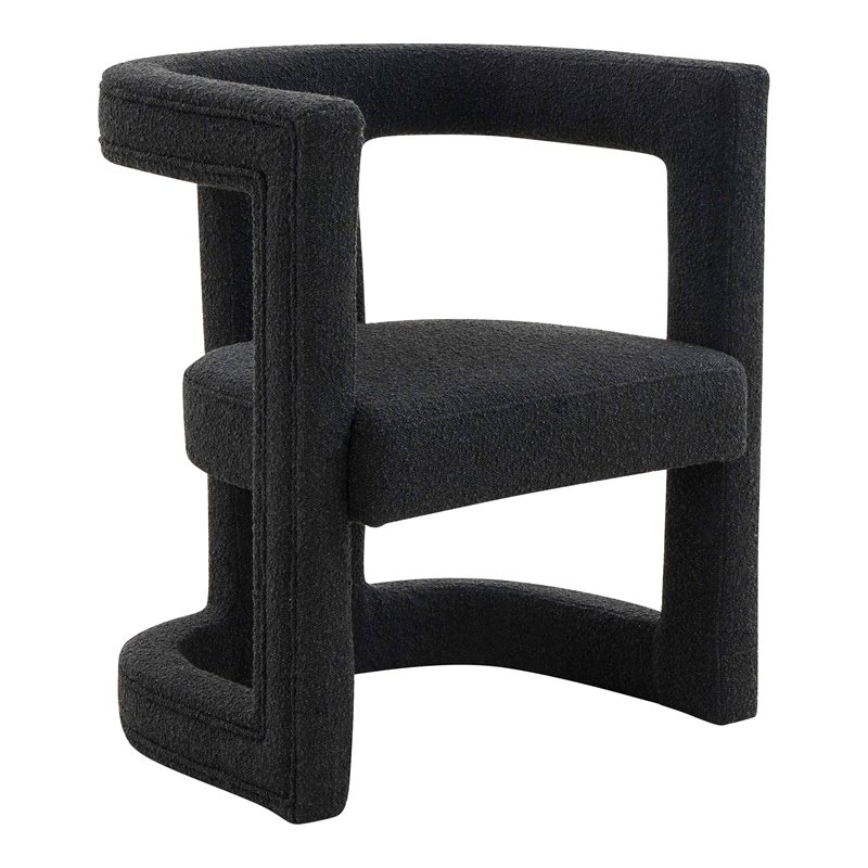 Pemberly Row Transitional Black Boucle Accent Chair - 31
