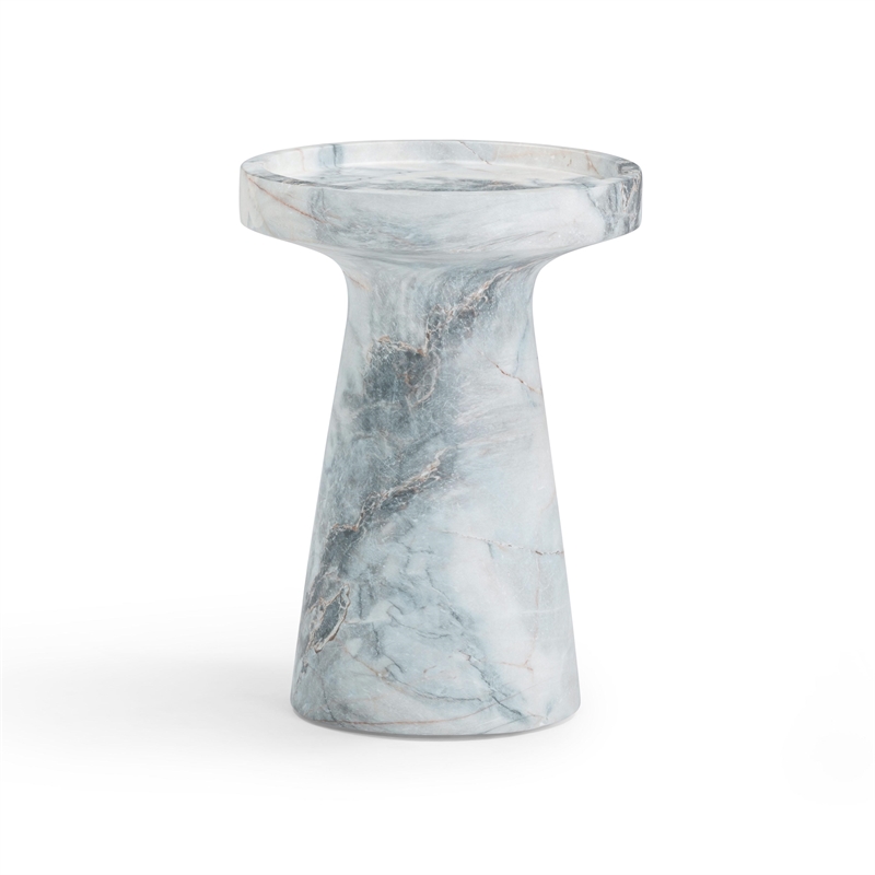 Pemberly Row Contemporary Marble Indoor / Outdoor Side Table