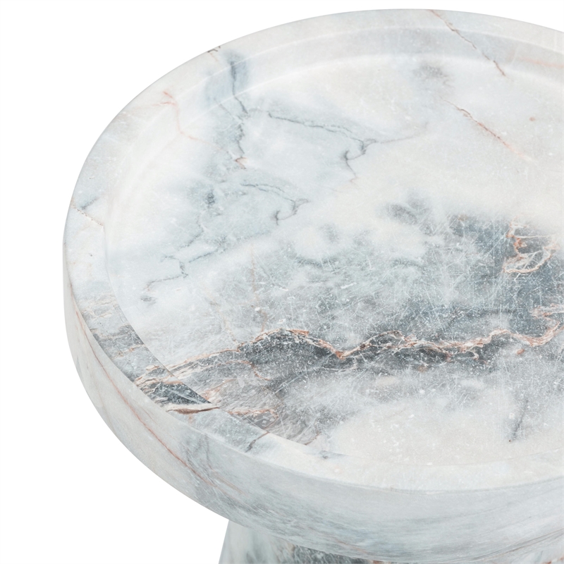 Pemberly Row Contemporary Marble Indoor / Outdoor Side Table