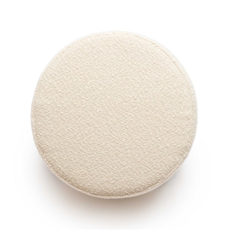 Pemberly Row Upholstered Cream Boucle Stool - 18.3