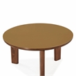 Pemberly Row Contemporary Walnut and Glass Round Dining Table