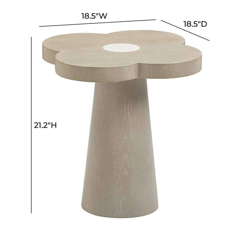 Pemberly Row Contemporary Washed Ash Side Table - 18.5