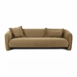 Pemberly Row Modern Transitional Performance Velvet Sofa in Brown