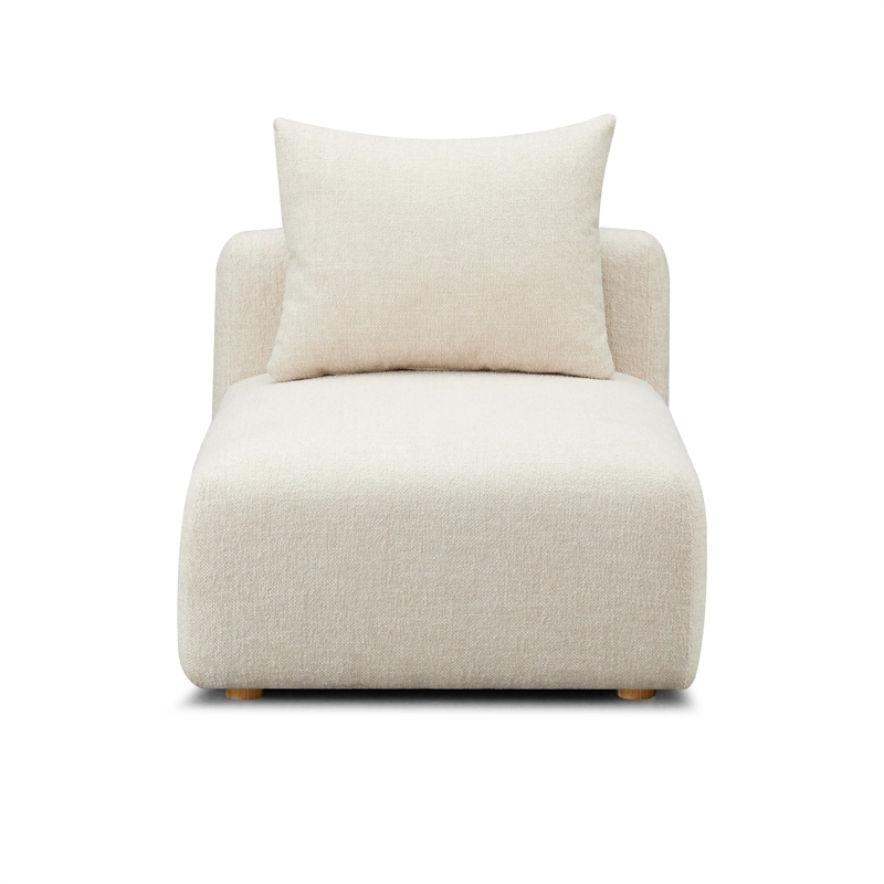 Pemberly Row Cream Heavy Textured Fabric Modular Armless Chair
