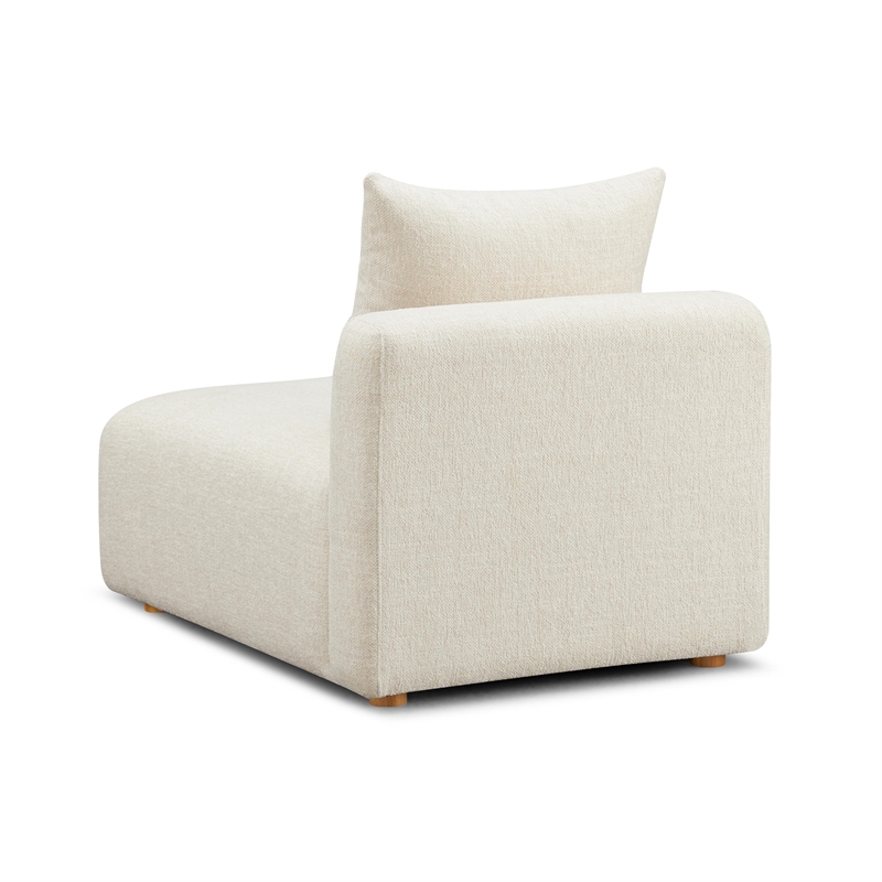 Pemberly Row Cream Heavy Textured Fabric Modular Armless Chair