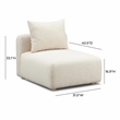 Pemberly Row Cream Heavy Textured Fabric Modular Armless Chair