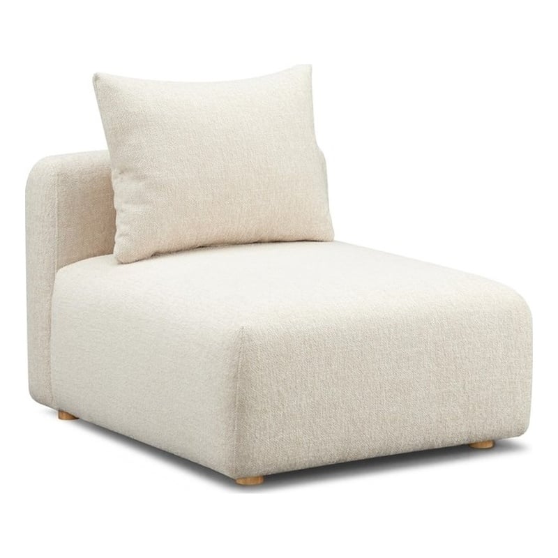 Pemberly Row Cream Heavy Textured Fabric Modular Armless Chair