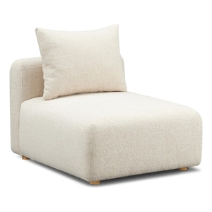 Pemberly Row Cream Heavy Textured Fabric Modular Armless Chair