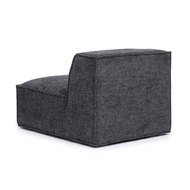 Pemberly Row Contemporary Charcoal Chenille Basketweave Armless Chair