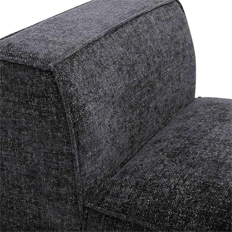 Pemberly Row Contemporary Charcoal Chenille Basketweave Armless Chair