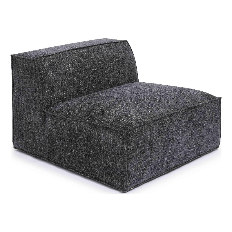 Pemberly Row Contemporary Charcoal Chenille Basketweave Armless Chair