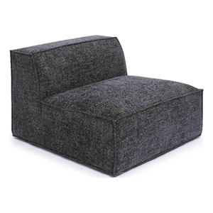 Pemberly Row Contemporary Charcoal Chenille Basketweave Armless Chair