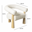 Pemberly Row Contemporary Cream Performance Boucle Accent Chair