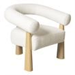 Pemberly Row Contemporary Cream Performance Boucle Accent Chair
