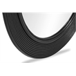 Pemberly Row Contemporary Black Finish Rattan Round Wall Mirror
