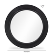 Pemberly Row Contemporary Black Finish Rattan Round Wall Mirror