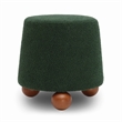 Pemberly Row Contemporary Upholstered Forest Green Boucle Stool