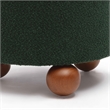 Pemberly Row Contemporary Upholstered Forest Green Boucle Stool