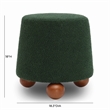 Pemberly Row Contemporary Upholstered Forest Green Boucle Stool