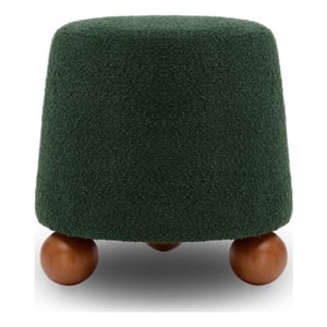 Pemberly Row Contemporary Upholstered Forest Green Boucle Stool