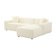 Pemberly Row Transitional Cream Linen Upholstered Sectional - RAF