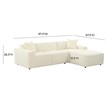Pemberly Row Transitional Cream Linen Upholstered Sectional - RAF