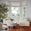Pemberly Row Transitional Cream Linen Upholstered Sectional - RAF