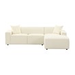 Pemberly Row Transitional Cream Linen Upholstered Sectional - RAF