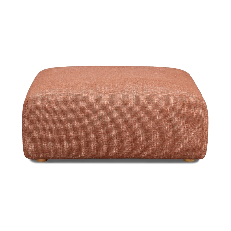 Pemberly Row Contemporary Sedona Red Textured Fabric Ottoman