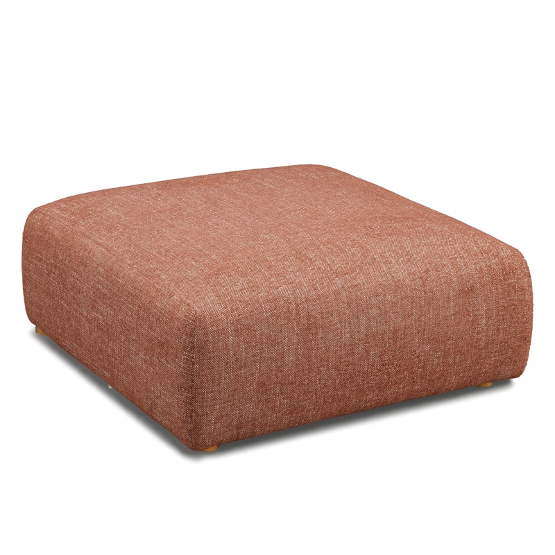 Pemberly Row Contemporary Sedona Red Textured Fabric Ottoman