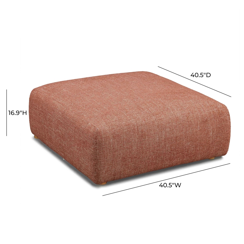 Pemberly Row Contemporary Sedona Red Textured Fabric Ottoman