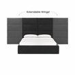Pemberly Row Contemporary Black Velvet King Wings (Set of 2)
