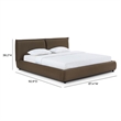 Pemberly Row Contemporary Brown Faux Mohair Upholstered King Bed