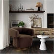 Pemberly Row Chocolate Brown Performance Velvet Swivel Accent Chair