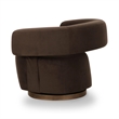 Pemberly Row Chocolate Brown Performance Velvet Swivel Accent Chair