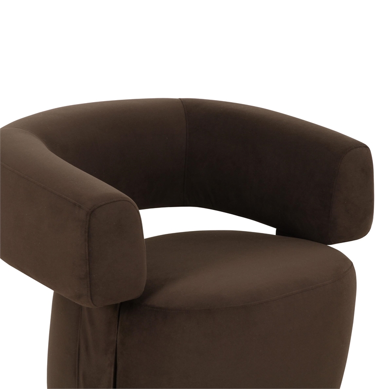 Pemberly Row Chocolate Brown Performance Velvet Swivel Accent Chair