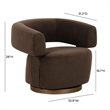 Pemberly Row Chocolate Brown Performance Velvet Swivel Accent Chair