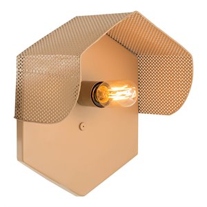 Pemberly Row 12&quotH Transitional Iron Metal Wall Sconce in Tan