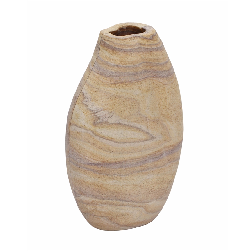 Pemberly Row Handmade Modern / Contemporary Sandstone Curved Vase