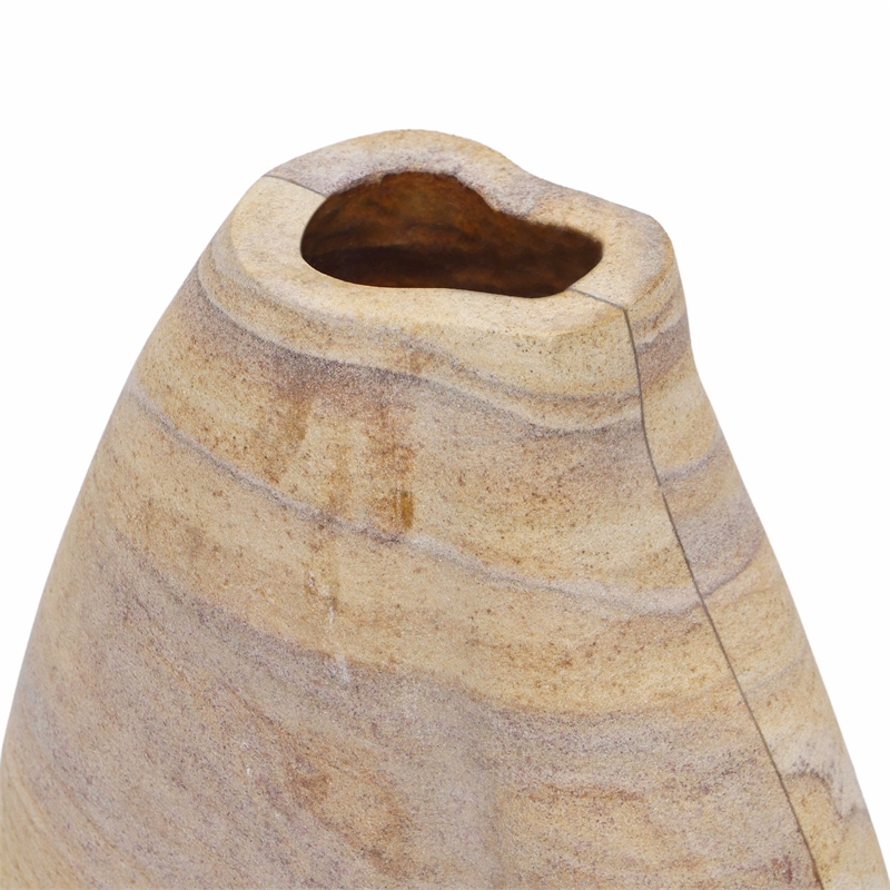 Pemberly Row Handmade Modern / Contemporary Sandstone Curved Vase