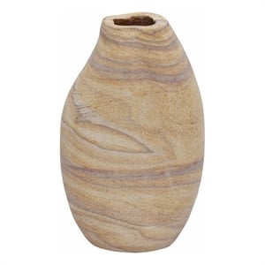 Pemberly Row Handmade Modern / Contemporary Sandstone Curved Vase