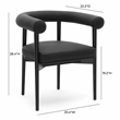 Pemberly Row Contemporary Black Finish Vegan Leather Dining Chair