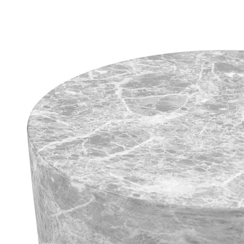 Pemberly Row Contemporary Grey Faux Marble Indoor/Outdoor Side Table