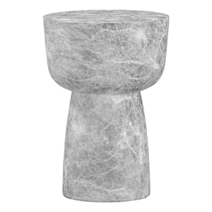 Pemberly Row Contemporary Grey Faux Marble Indoor/Outdoor Side Table
