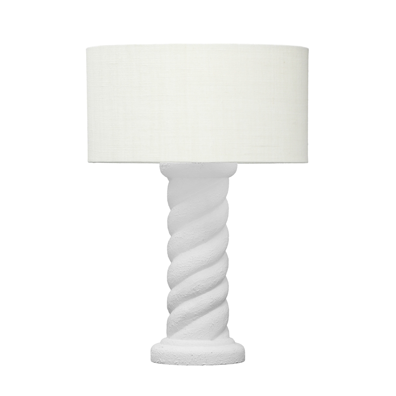 Pemberly Row Handmade Transitional White and Cream Table Lamp