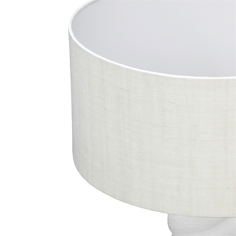 Pemberly Row Handmade Transitional White and Cream Table Lamp