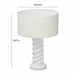 Pemberly Row Handmade Transitional White and Cream Table Lamp